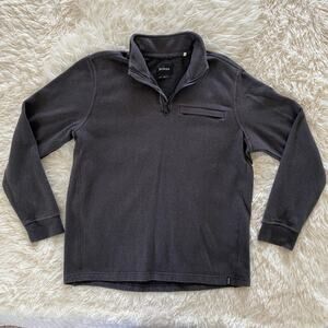 Prana Hemp Blend Men's 1/4 Zip Sweater in Charcoal, size L